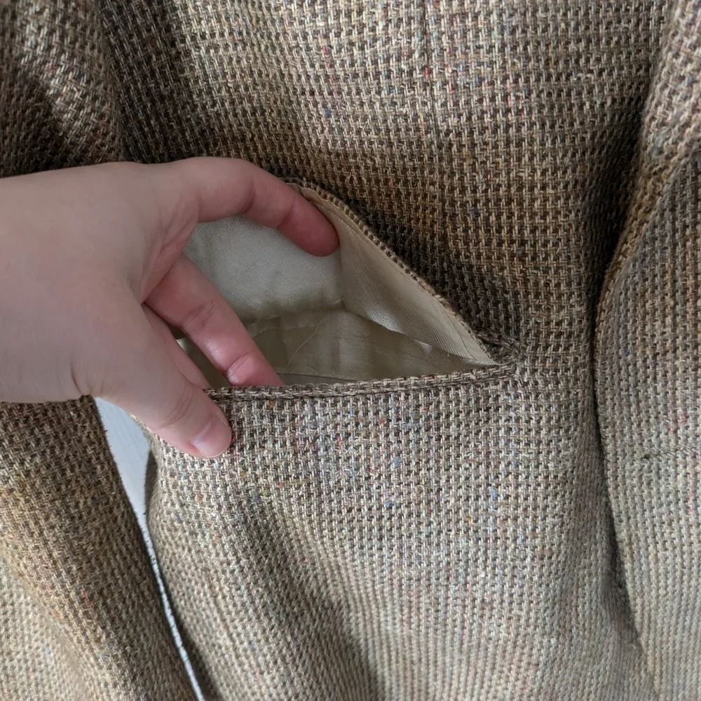 Vintage 70s ACTWU Tweed Double Button Sport Coat by Stanley Blacker‎ for The Bon